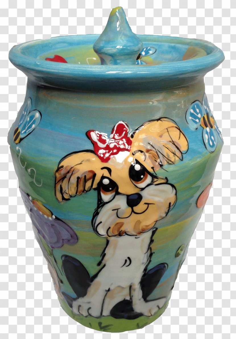 Ceramic Vase Pottery Lid Urn - Hand Painted Lotus Transparent PNG