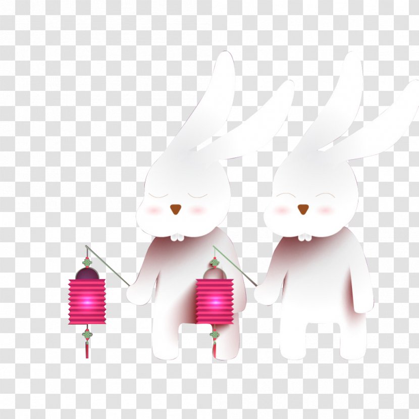 Mid-Autumn Festival Moon Rabbit Lantern Change - Flat Design - Mid-Rabbit Transparent PNG