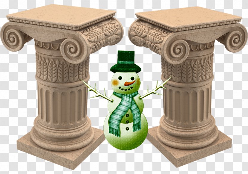 Column Ionic Order 3D Computer Graphics Capital - 3d - Snowman Under Creative Pillars Transparent PNG