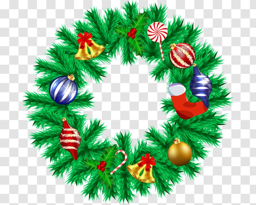 Christmas Tree Clip Art - Pine Family - Vector Wreath Transparent PNG