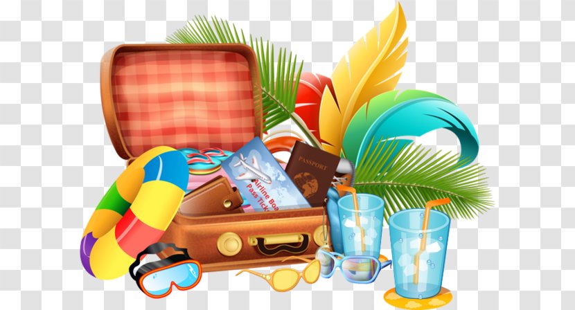 Suitcase Travel Baggage Clip Art - Plastic - Beach Vacation Transparent PNG