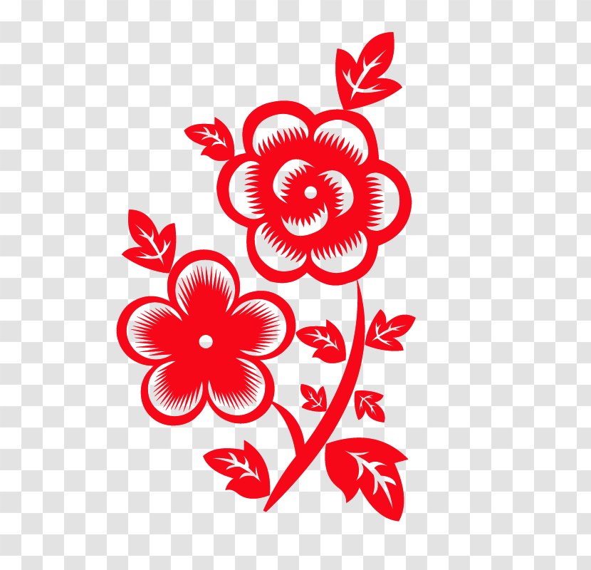 Papercutting Download Chinese New Year - Cut Flowers - Flowering Plant Transparent PNG