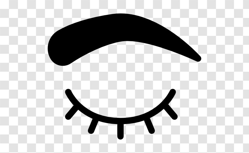 Eyebrow - Black And White - Closed Eyes Transparent PNG