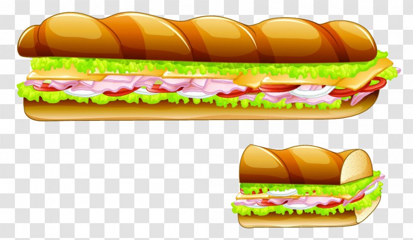 Submarine Sandwich Hamburger Junk Food Hot Dog Fast - Flower - Delicious Breakfast Transparent PNG