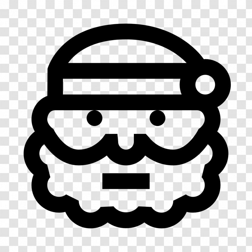 Santa Claus Clip Art - Black And White Transparent PNG