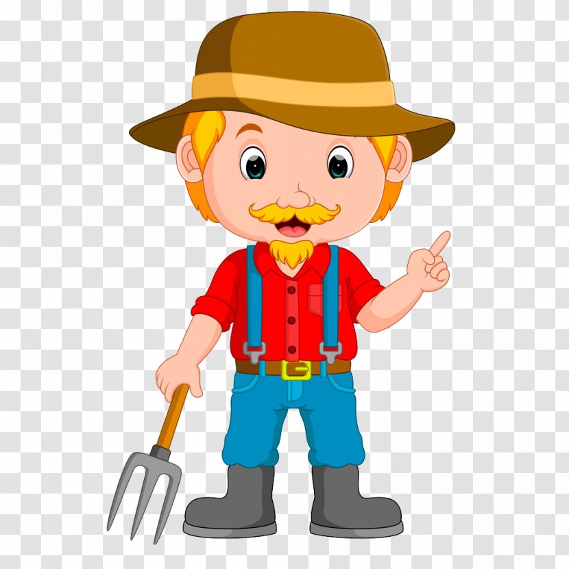 Cartoon Farmer Royalty-free Illustration - Fictional Character - Old Man With A Fork Transparent PNG