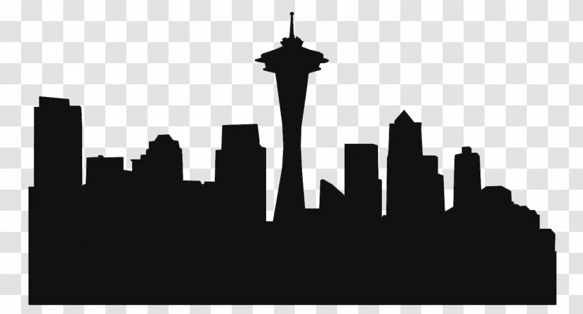 Space Needle Seattle Seahawks Skyline Silhouette Clip Art - Text - CITY Transparent PNG