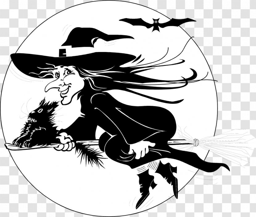 Witchcraft Hag Clip Art - Horse Like Mammal - Flying Witch Silhouette Transparent PNG