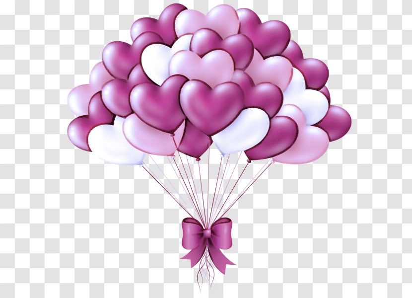 Balloon Purple Pink Petal Violet - Cut Flowers Heart Transparent PNG