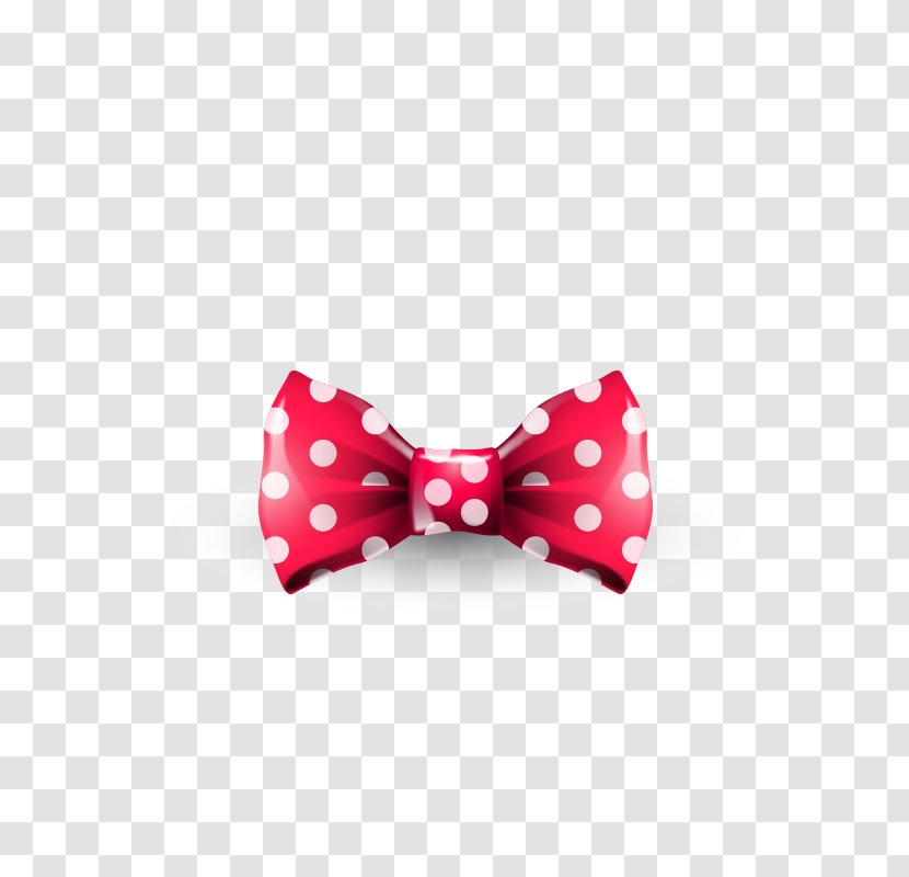 Bow Tie Polka Dot Euclidean Vector Necktie - Red Transparent PNG