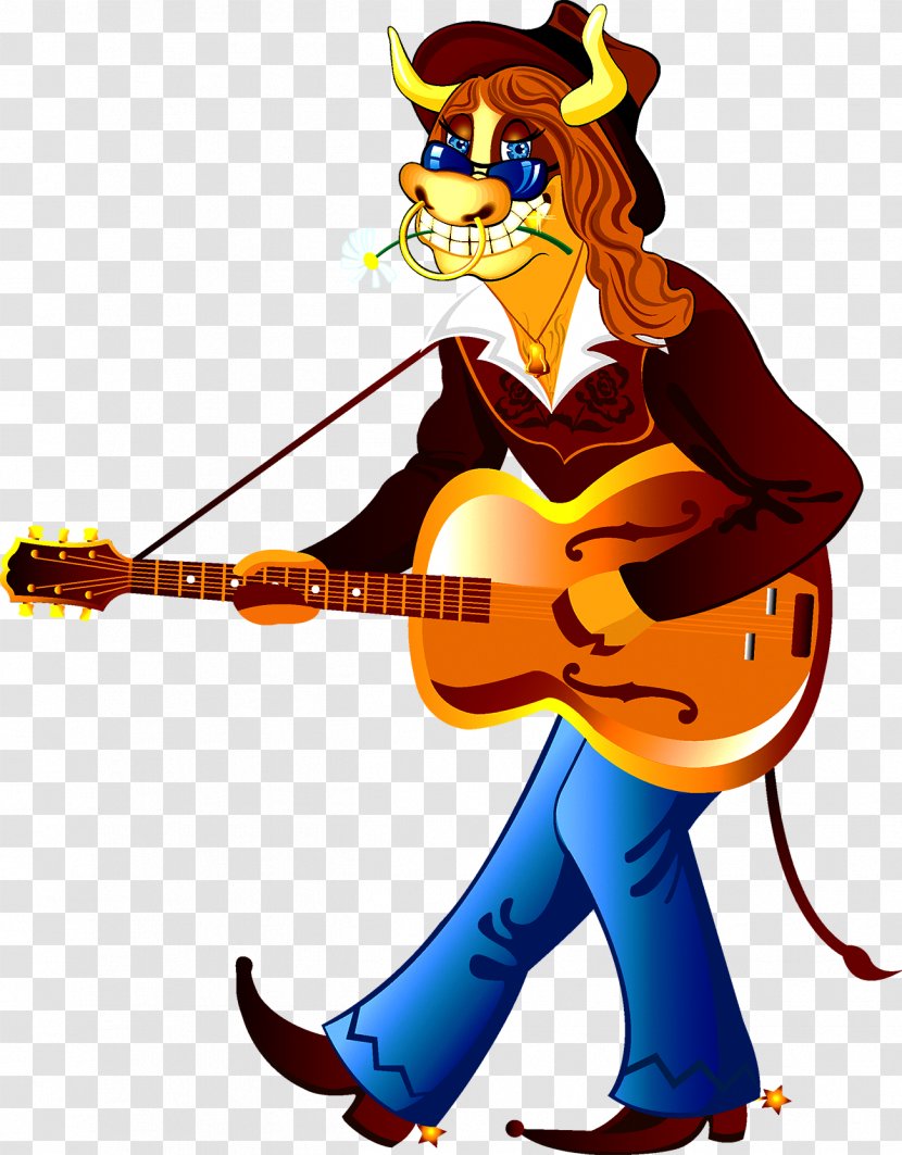 Cattle Guitarist Line Art - Tree - Taurus Transparent PNG