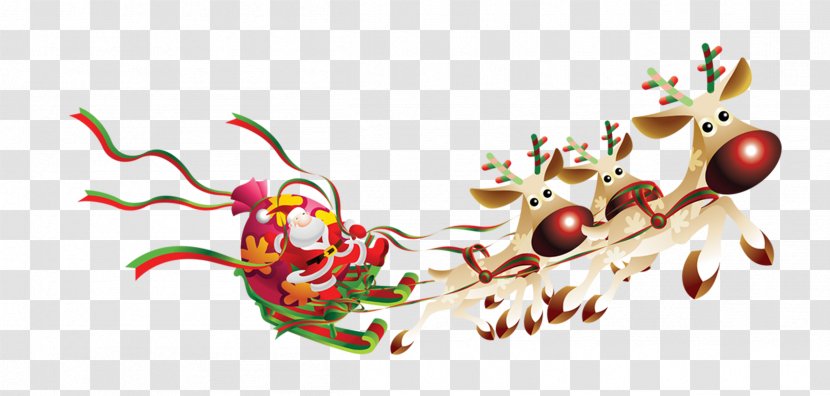 Santa Claus Reindeer Christmas Clip Art Transparent PNG