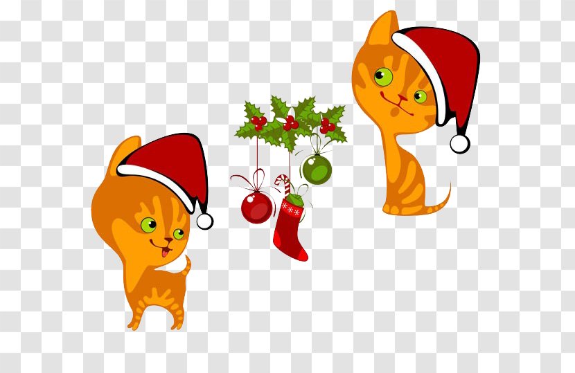 Cat Kitten Hello Kitty Christmas - Cartoon - In The Hat Transparent PNG