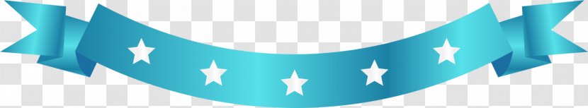 Blue Banner Service Flag - Aqua - Star Ribbon Transparent PNG