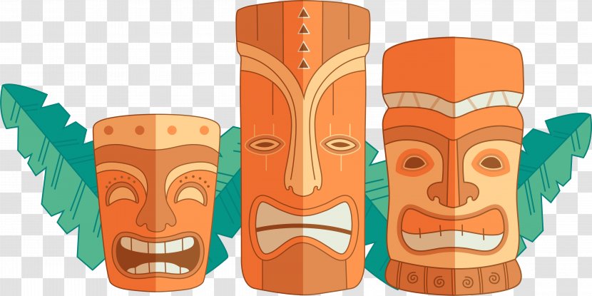 Hawaii Drawing - Animation - Cartoon Hand Painted Mask Poster Transparent PNG