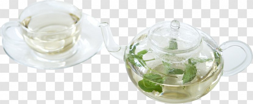 Green Tea Glass Drink Herb - Set - Fresh Transparent PNG