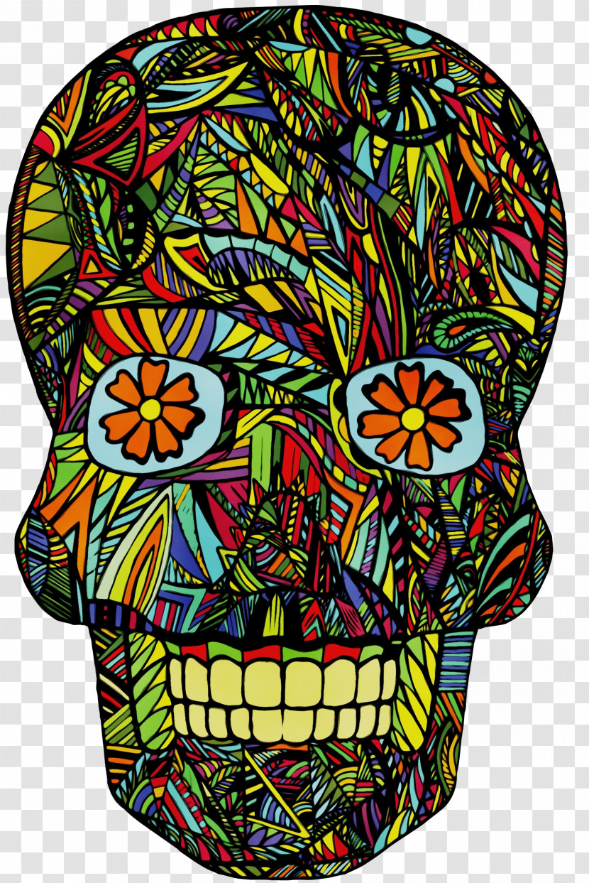 Psychedelic Art Visual Arts Glass Skull Modern Art Transparent PNG