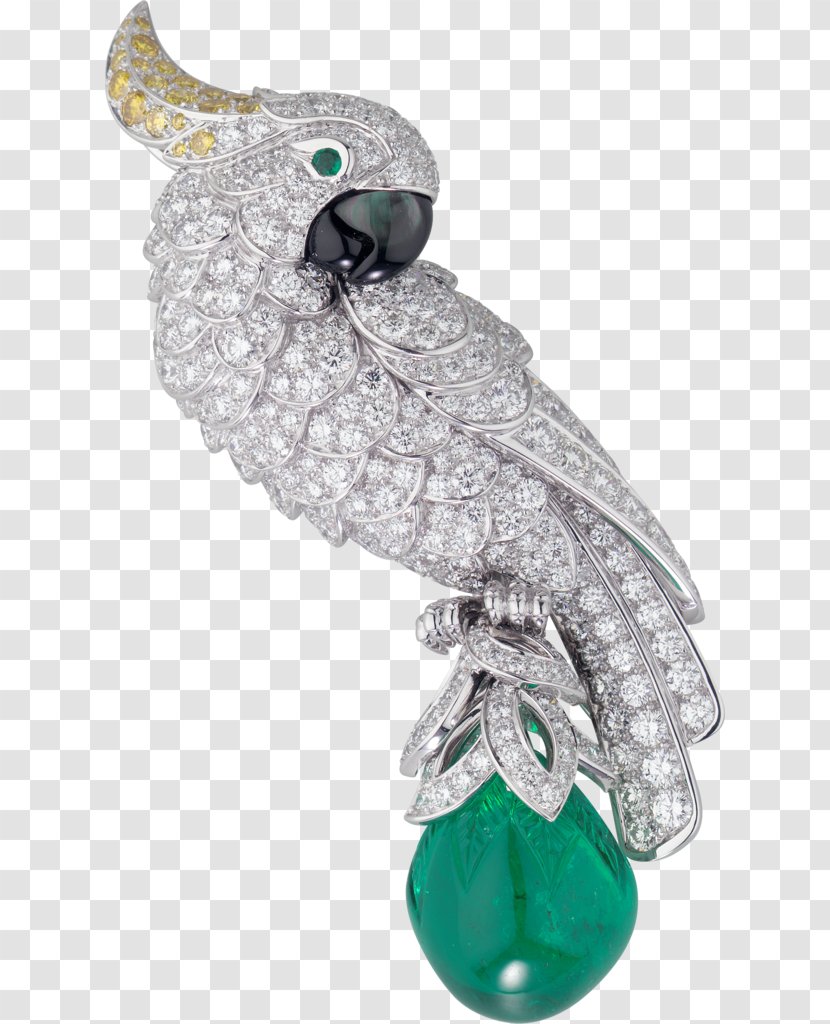 Cartier Brooch Diamond Jewellery Emerald - Heart Transparent PNG