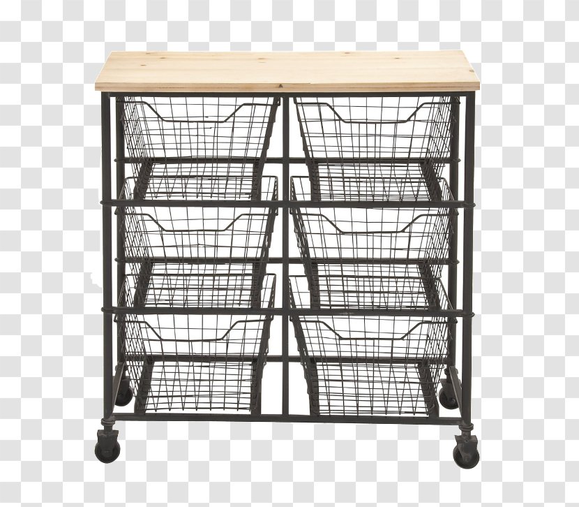 Mesh Drawer Metal Wood Cart - Wooden Basket Transparent PNG