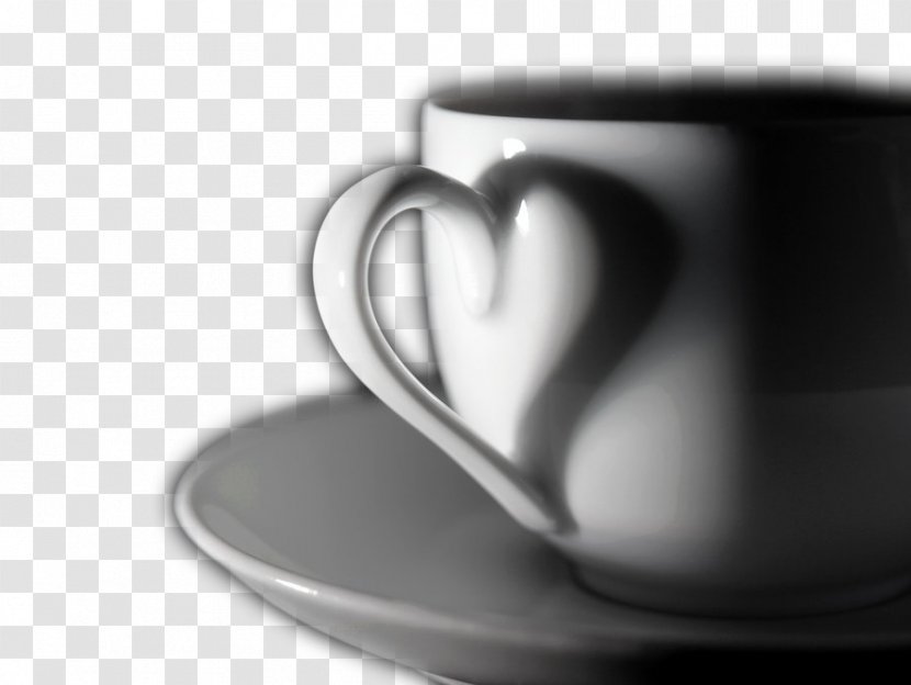 Black And White Coffee Cup - Love Mug Creative Transparent PNG