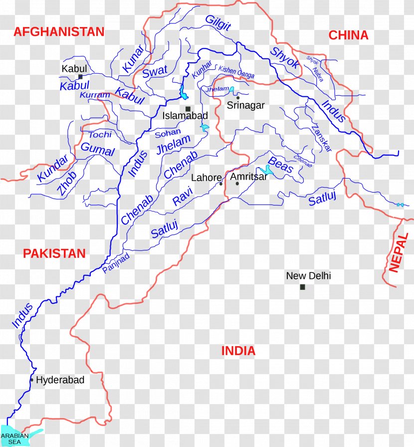 Indus River Panjnad Beas Zanskar Jhelum - Ravi Transparent PNG