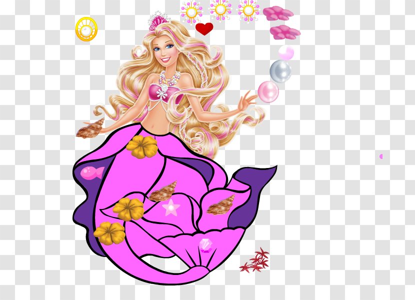 Mermaid Cartoon - Barbie Fairytopia - Magenta Plant Transparent PNG