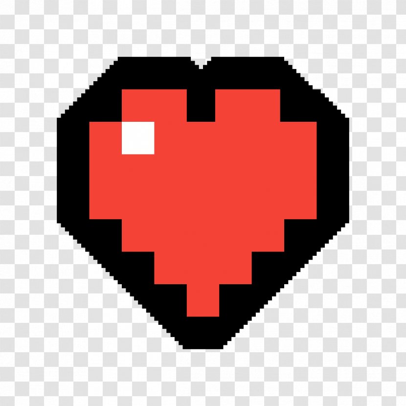 Minecraft Heart Drawing - Red Transparent PNG