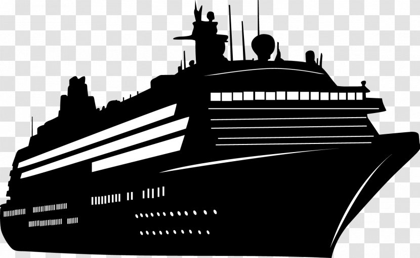 Cruise Ship Line Travel Cruising - Silhouette Transparent PNG