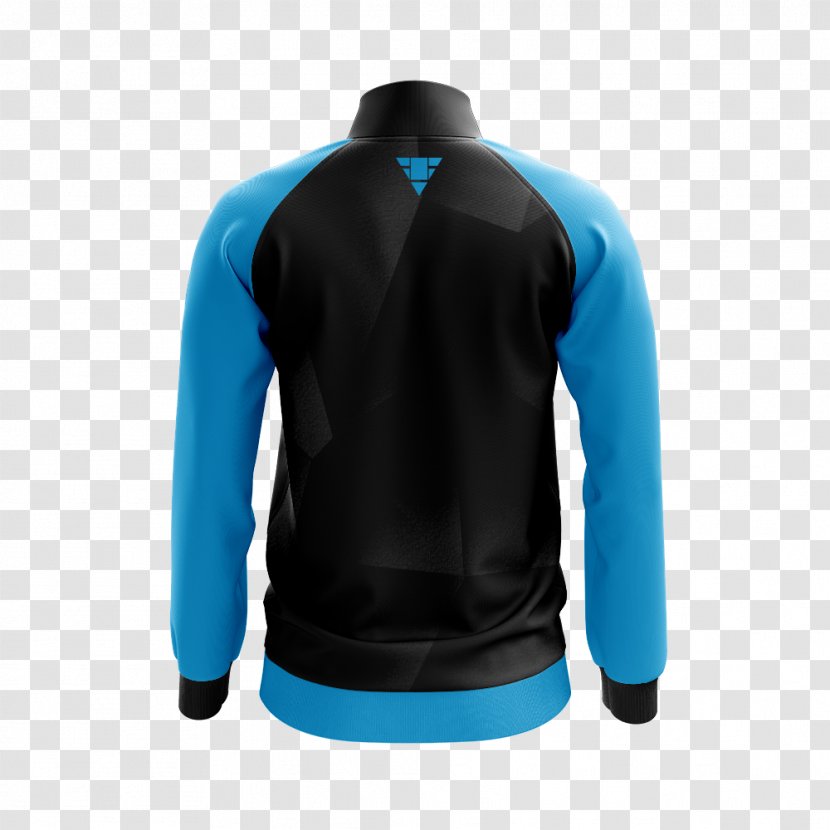 Sleeve Polar Fleece Shoulder Jacket - Electric Blue - Back Transparent PNG