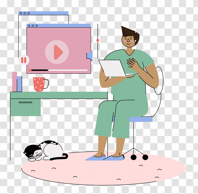 Work At Home Working Transparent PNG