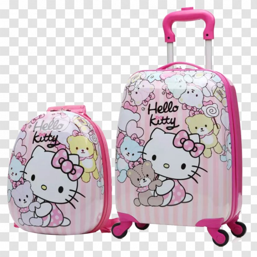 Hello Kitty Suitcase Baggage Travel Wheel - Pink Transparent PNG