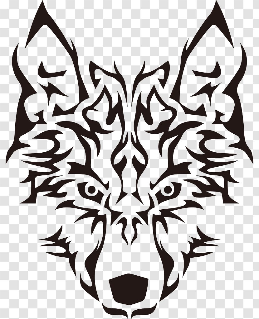 Gray Wolf Tribe Clip Art - Head - Langtou Flag Transparent PNG