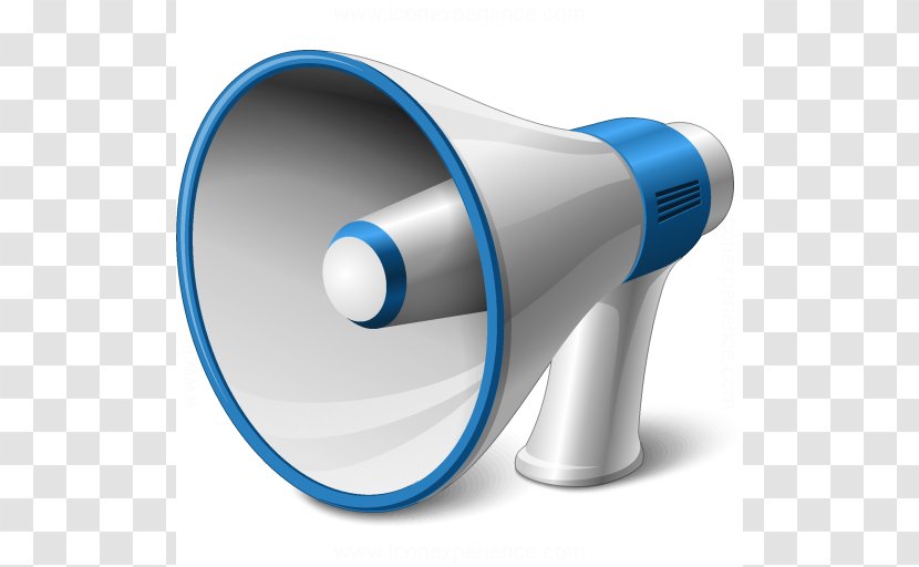 Megaphone Advertising Icon - Home Screen - 3D Painted Silver Horn Transparent PNG