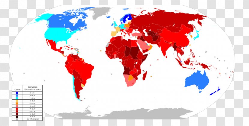 World Map Corruption Perceptions Index - First - Pepsi Man Transparent PNG