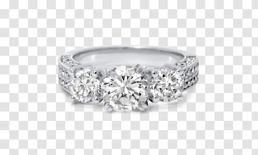 Wedding Ring Silver Jewellery Platinum - Micro Pave Diamond Rings Transparent PNG