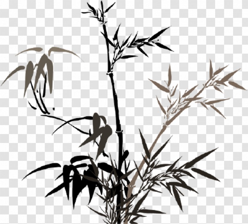 China Bamboo Ink Wash Painting Chinese - Flora - Hand Painted Transparent PNG