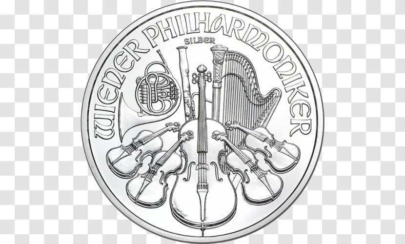 Austrian Silver Vienna Philharmonic Coin Bullion - Material Transparent PNG