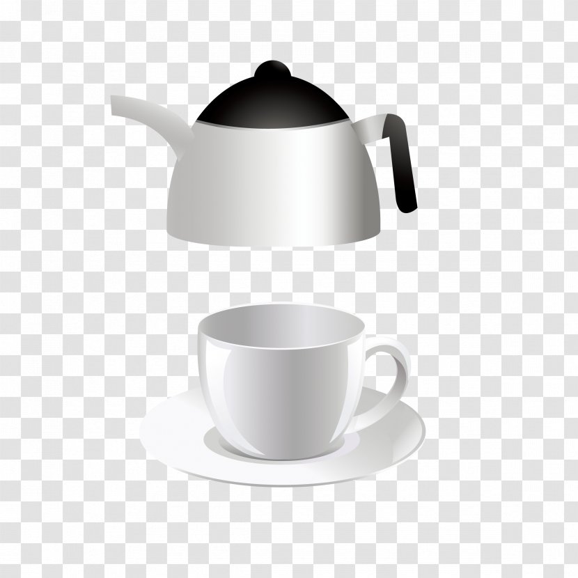 Jug Kettle Stainless Steel - Vector Transparent PNG