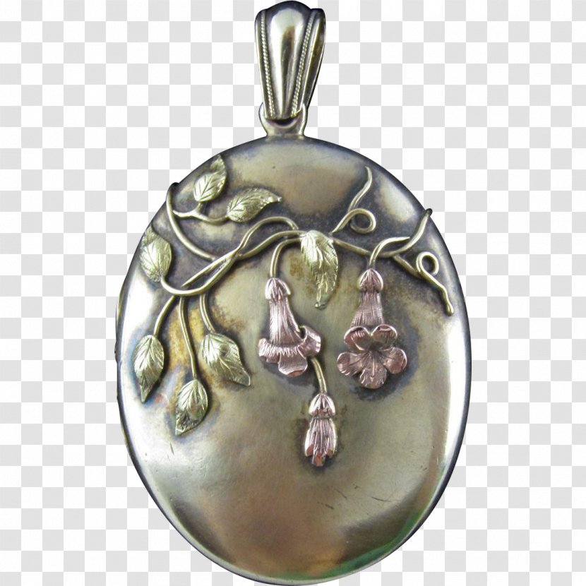 Locket Silver Gemstone - Open Flowers Transparent PNG