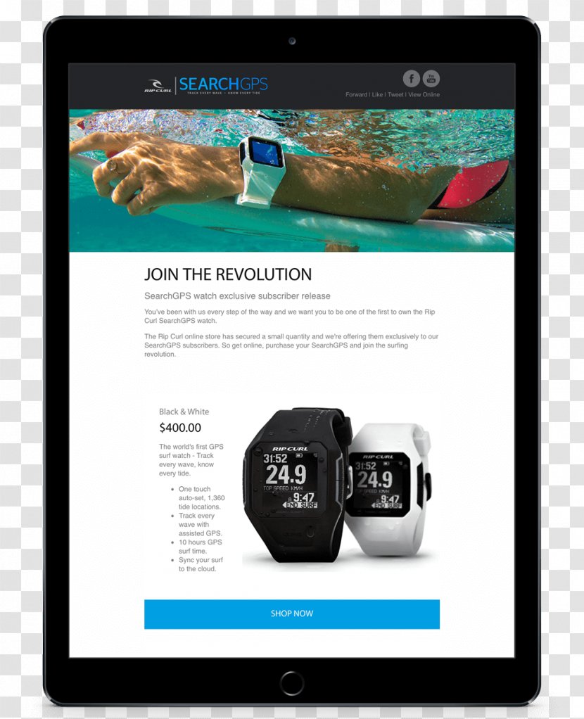 Email Marketing Brand Rip Curl Watch - Ecommerce Transparent PNG