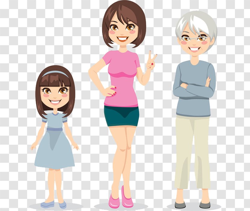 Old Age Middle Royalty-free Woman Clip Art - Silhouette - Three Generations Of Women Transparent PNG