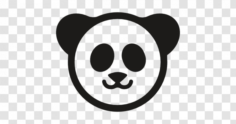 Giant Panda Bear Red Logo - Black And White Transparent PNG