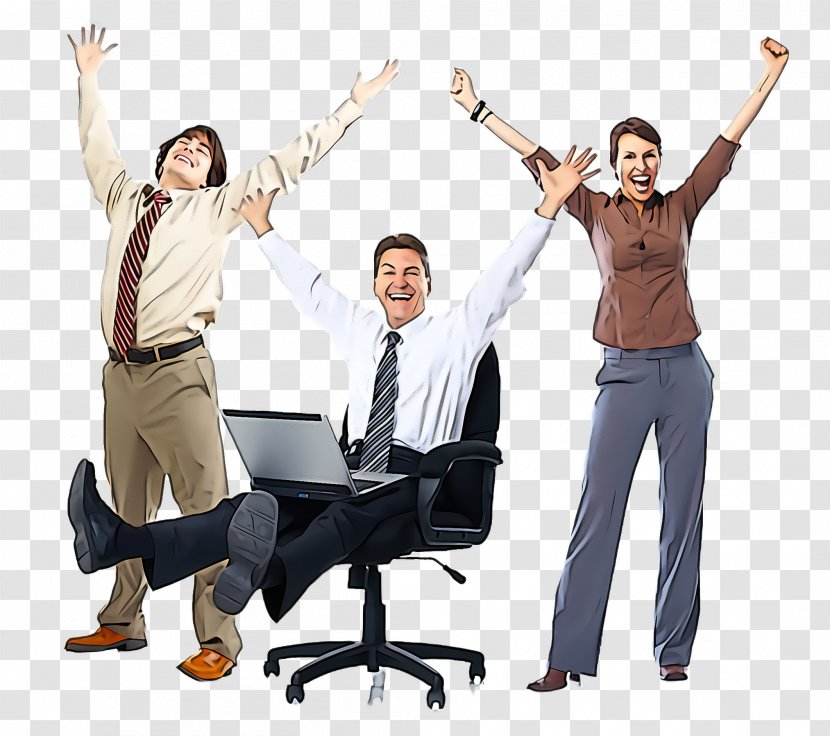 Social Group Fun Cheering Sitting Gesture - Team Collaboration Transparent PNG