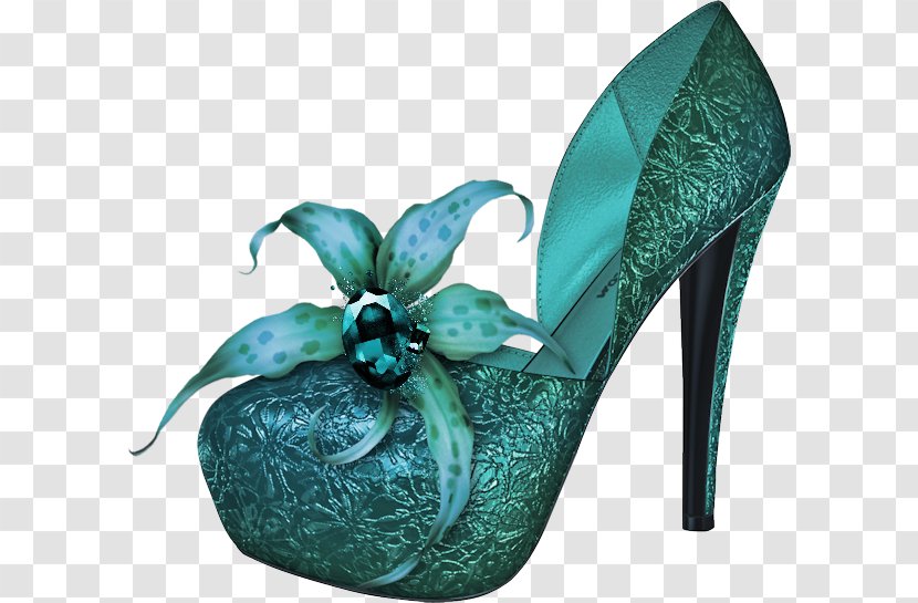 High-heeled Footwear Shoe Designer - Sandal - Dark Green Gemstone Flower Heels Transparent PNG