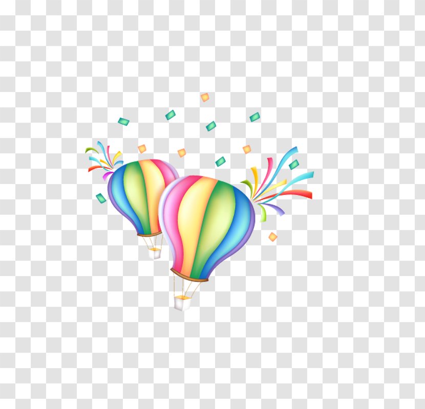 Balloon Cartoon Parachute - Ribbons Transparent PNG