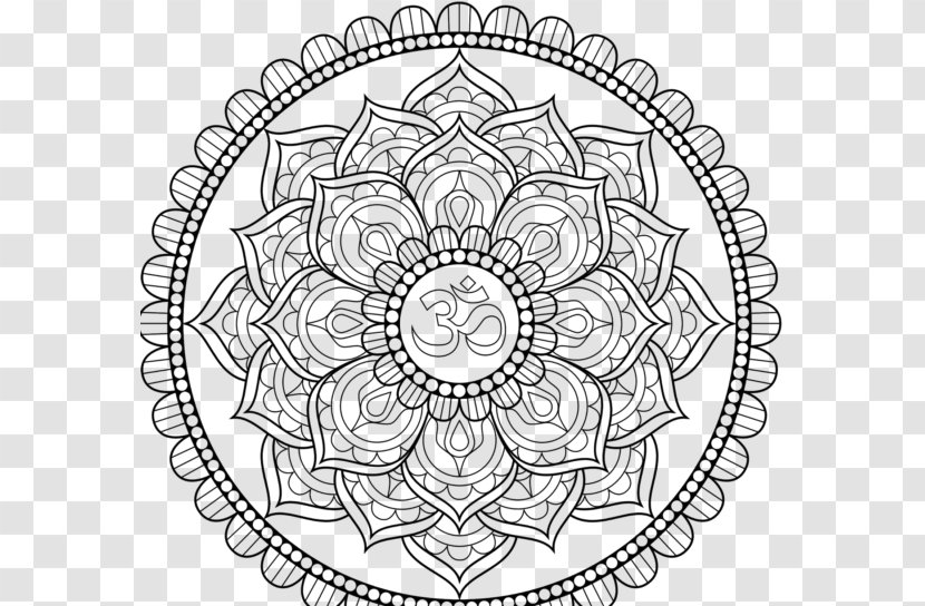 Mandala Coloring Book Om Symbol - Material Transparent PNG