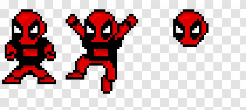 Deadpool Spider-Man Sprite Pixel Art - Character Transparent PNG