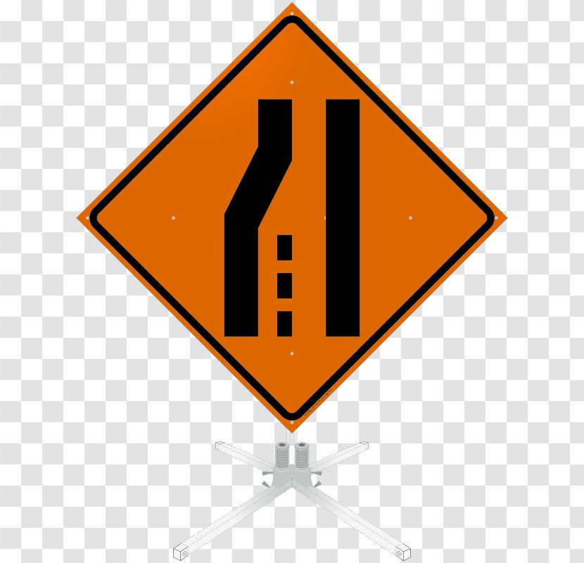 Traffic Sign Merge Lane - Warning - Roll Up Stand Transparent PNG