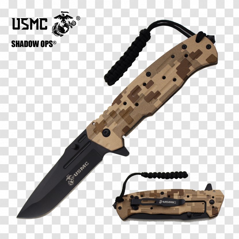 Utility Knives Pocketknife Serrated Blade United States Marine Corps - Survival Skills Hunting Transparent PNG