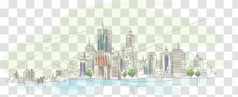 Architecture 4K Resolution Illustration - 4k - Hand-painted City,city,building,High-rise Transparent PNG